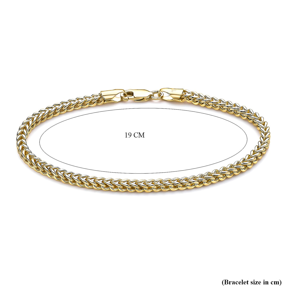 9K Yellow Gold 3mm Square Spiga Chain Bracelet 7.5 Inch 8894685 3