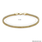 9K Yellow Gold 3mm Square Spiga Chain Bracelet 7.5 Inch