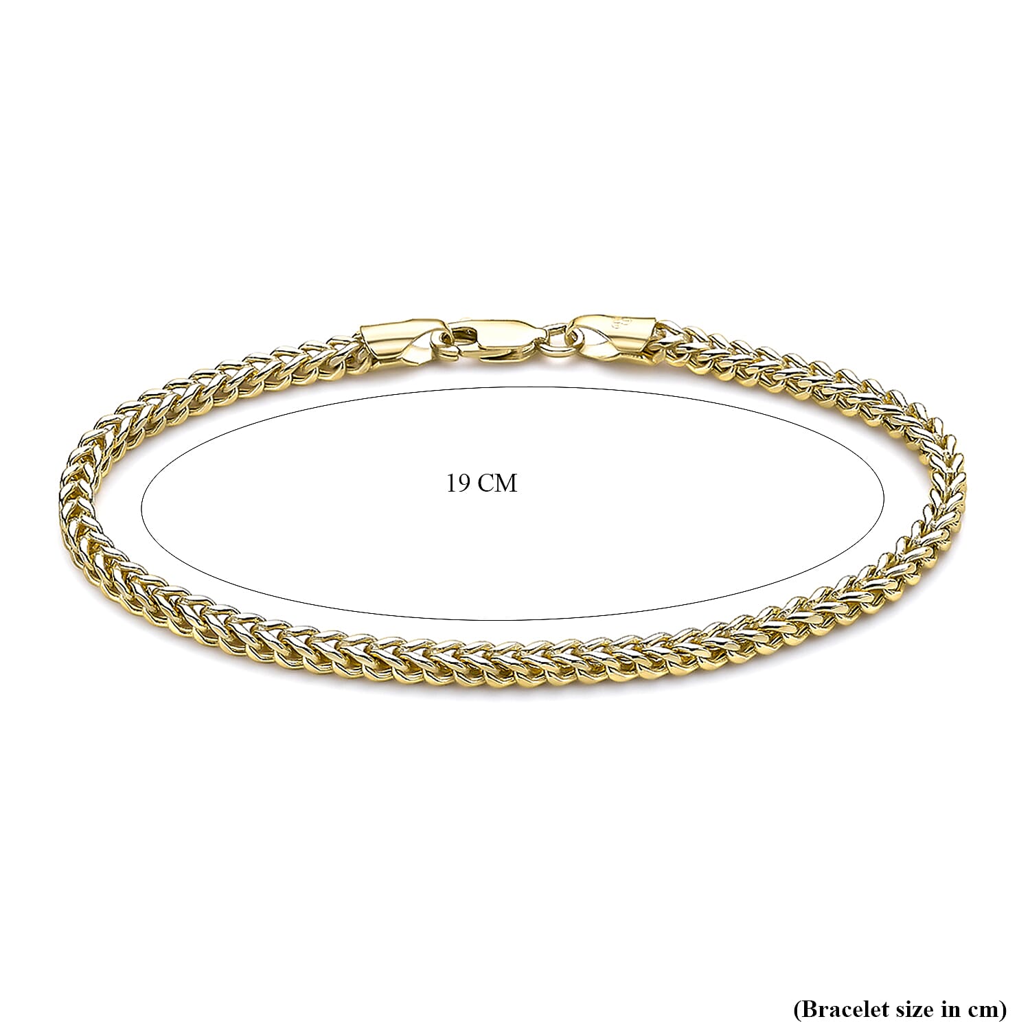 9K Yellow Gold 3mm Square Spiga Chain Bracelet 7.5 Inch 8894685 3
