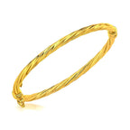 9K Yellow Gold 3mm Twist Oval 44mm x 37mm Baby Bangle