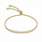 9K Yellow Gold 3mm X 34.5mm Spiga Chain Adjustable Slider Id Bracelet 9.5 Inch