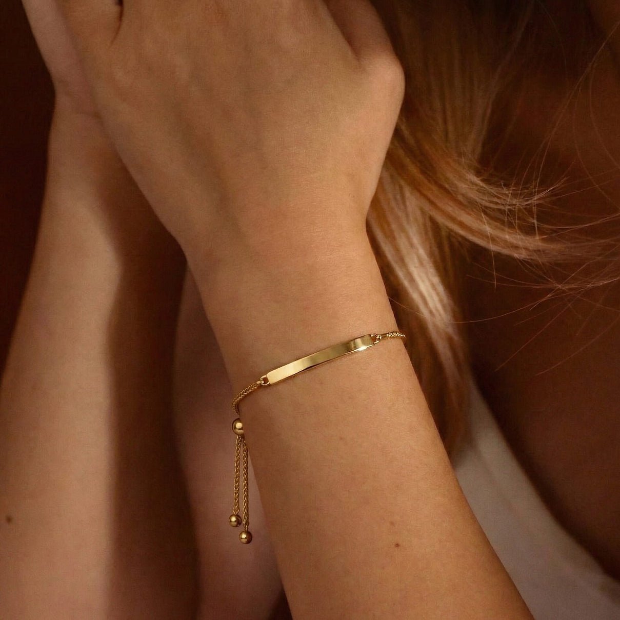 9K Yellow Gold 3mm X 34.5mm Spiga Chain Adjustable Slider Id Bracelet 9.5 Inch 7193960 2