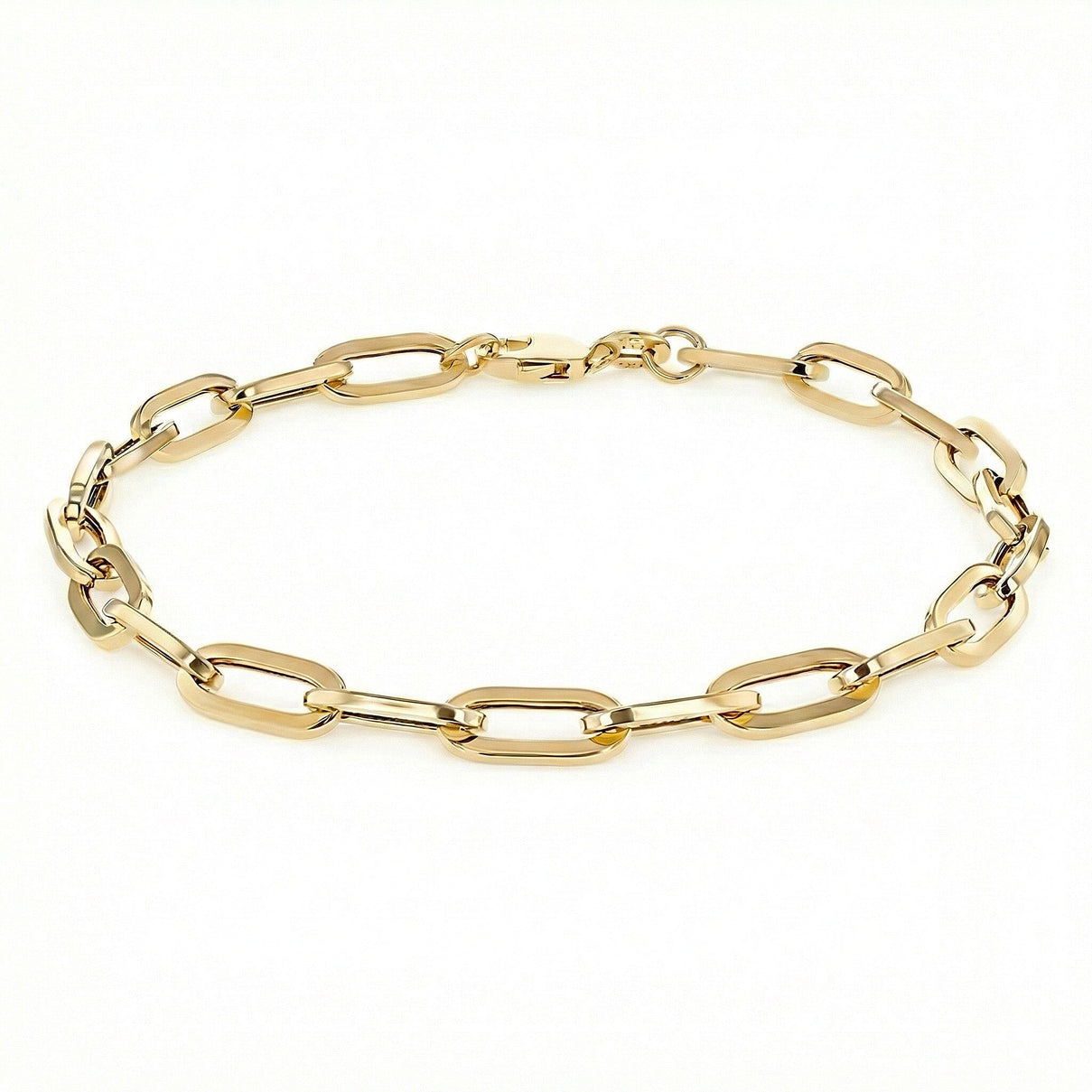 9K Yellow Gold 4.9MM Paperclip Chain Bracelet 7.5 Inch 3.7 grams 6093032 0