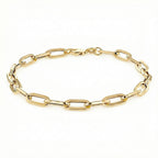 9K Yellow Gold 4.9MM Paperclip Chain Bracelet 7.5 Inch, 3.7 grams