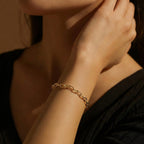 9K Yellow Gold 4.9MM Paperclip Chain Bracelet 7.5 Inch, 3.7 grams