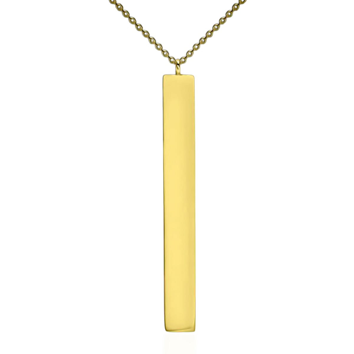 9K Yellow Gold 4.9mm x 39.7mm Vertical Bar Adjustable Necklace 16 Inch to 17 Inch 7426506 0
