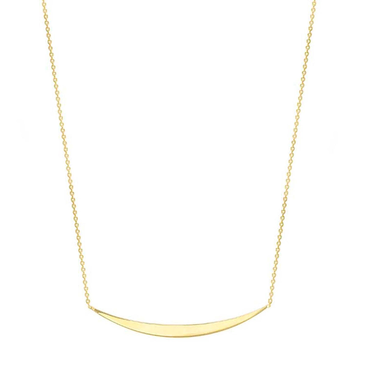 9K Yellow Gold 41mm X 3mm Curved Bar Adjustable Necklace 16 to 17 Inch 7189763 1