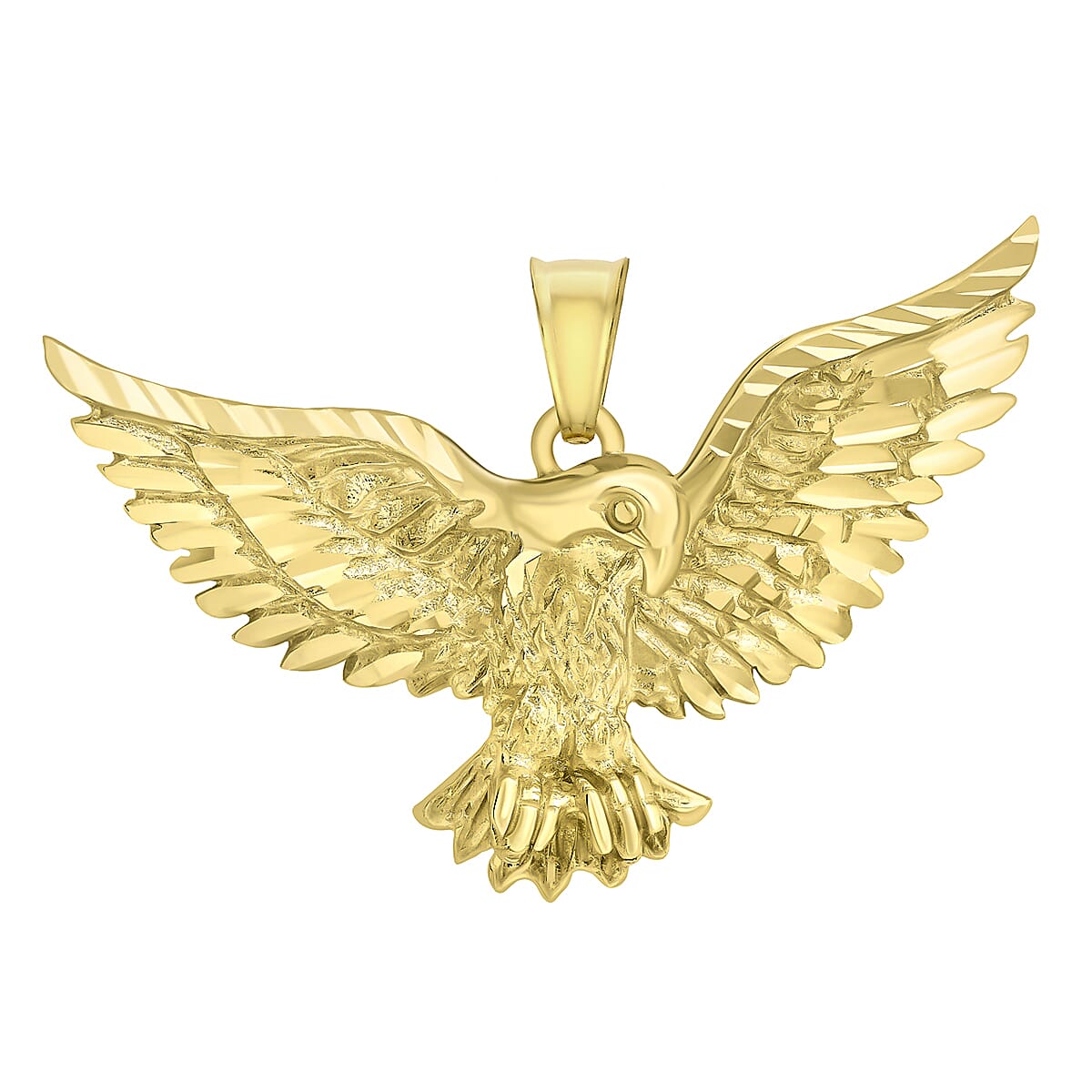 9K Yellow Gold 44mm X 27mm Diamond Cut Eagle Pendant 7188453 0