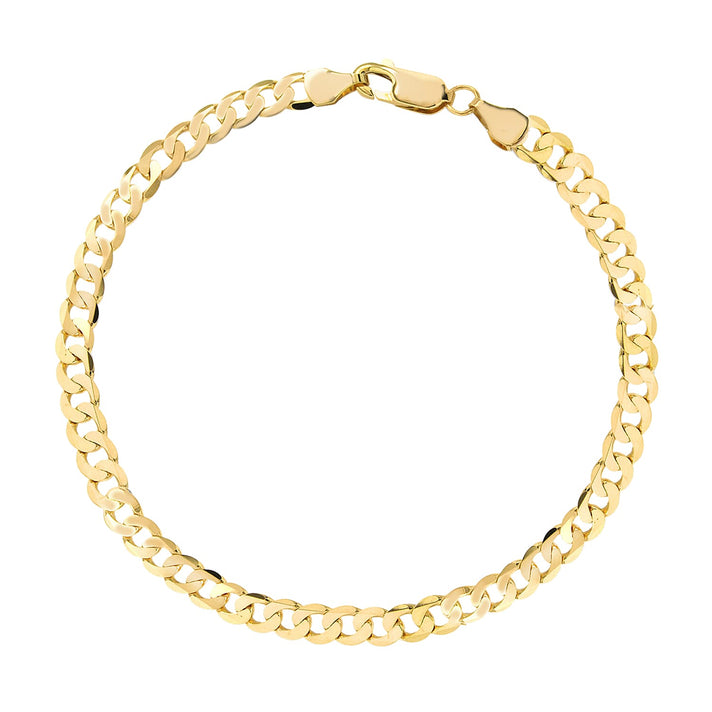 9K Yellow Gold 4MM Flat Diamond Cut Curb Bracelet 8 Inch 5.1 grams 6093046 1