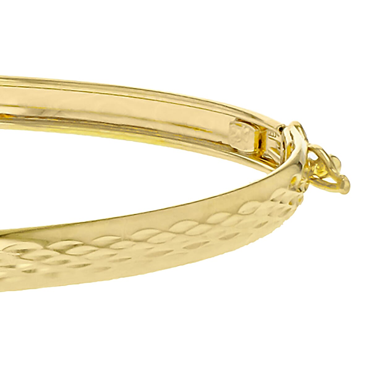9K Yellow Gold 4mm Diamond Cut Bangle Supreme Finish 8894695 2