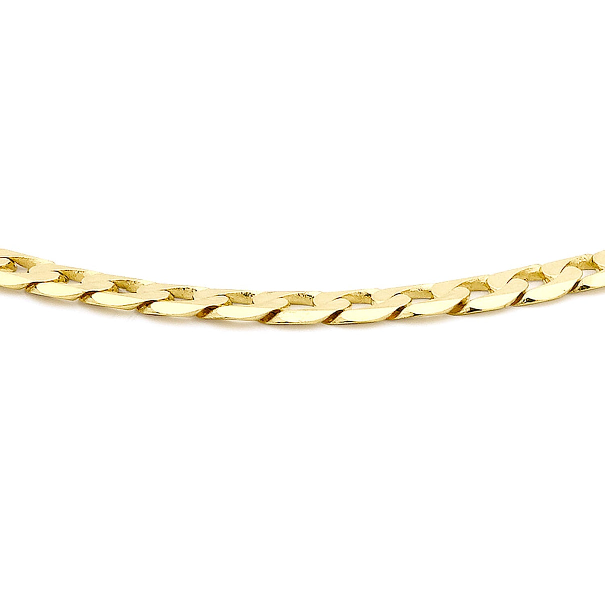 9K Yellow Gold 4mm Flat Diamond Cut Curb Bracelet 9 Inch 7078117 1