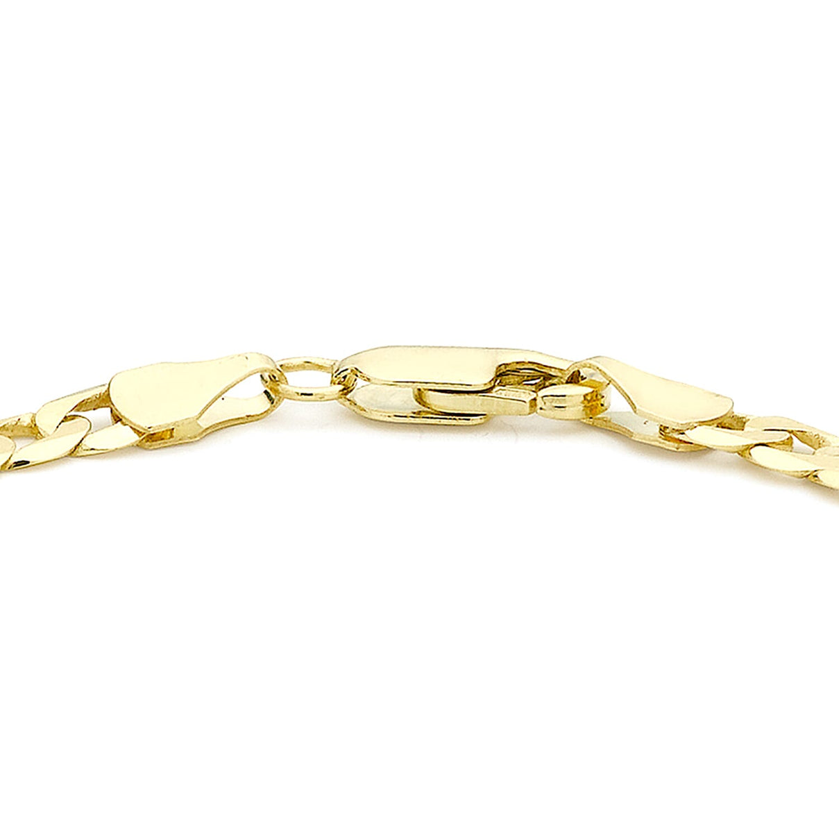 9K Yellow Gold 4mm Flat Diamond Cut Curb Bracelet 9 Inch 7078117 2