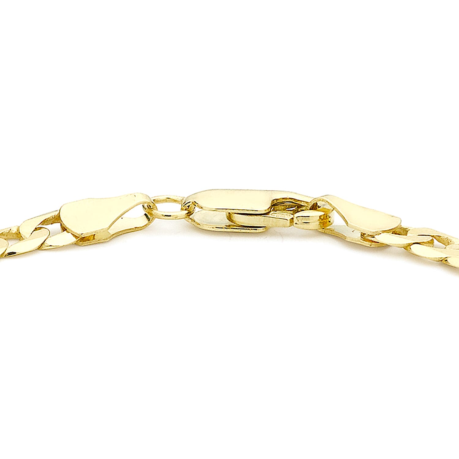 9K Yellow Gold 4mm Flat Diamond Cut Curb Bracelet 9 Inch 7078117 2