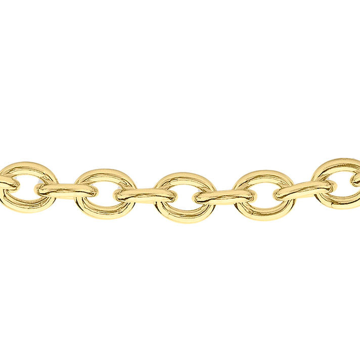 9K Yellow Gold 4mm Oval Link T Bar Belcher Bracelet 7.5 Inch 7078125 2