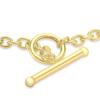 9K Yellow Gold 4mm Oval Link T Bar Belcher Bracelet 7.5 Inch