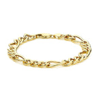 9K Yellow Gold 4mm Oval Link T Bar Belcher Bracelet 7.5 Inch