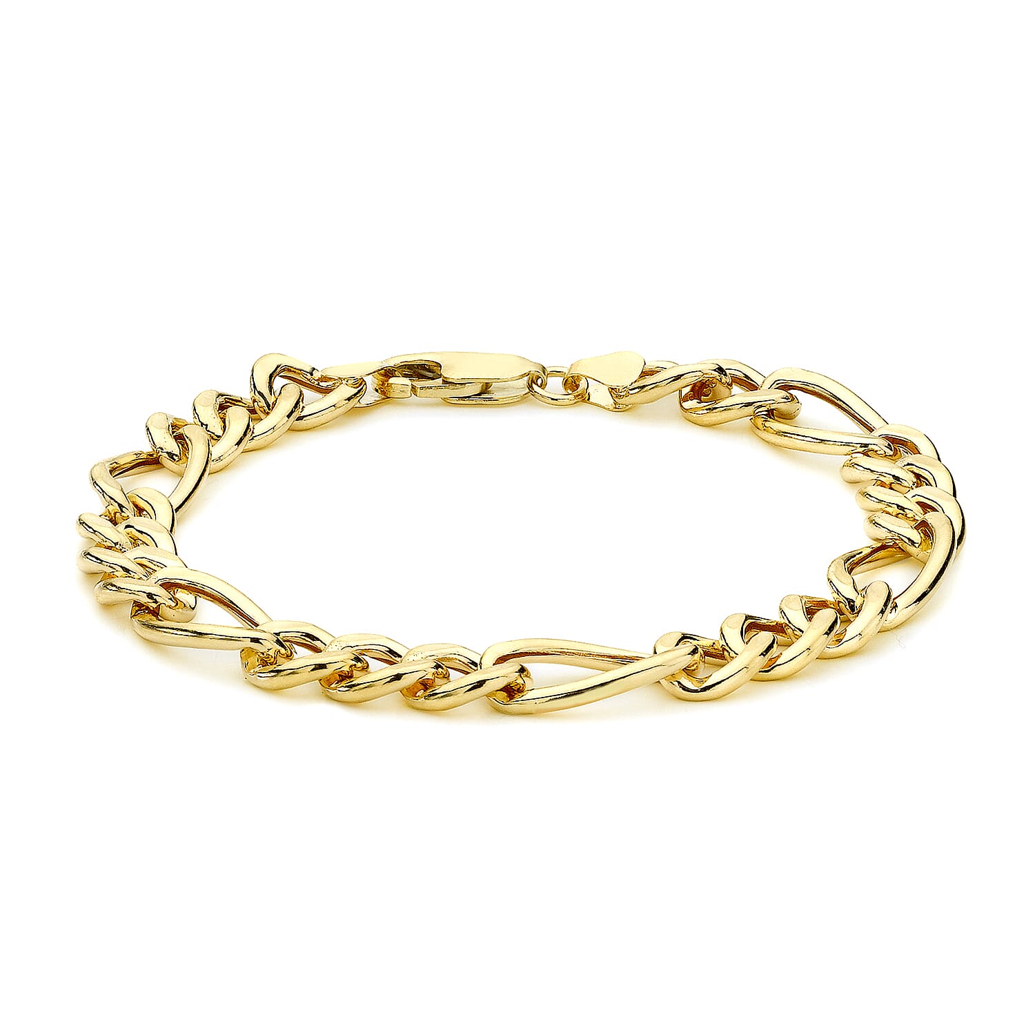 9K Yellow Gold 4mm Oval Link T Bar Belcher Bracelet 7.5 Inch 7078127 0