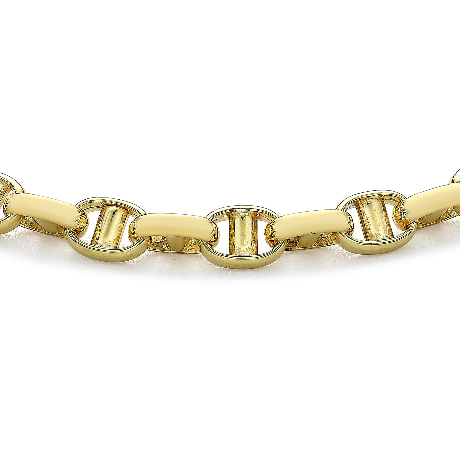 9K Yellow Gold 5.5mm Hollow Rambo Chain Bracelet 7.5 Inch 8894686 1