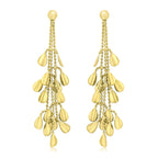 9K Yellow Gold 52mm Cascade Drop Earrings