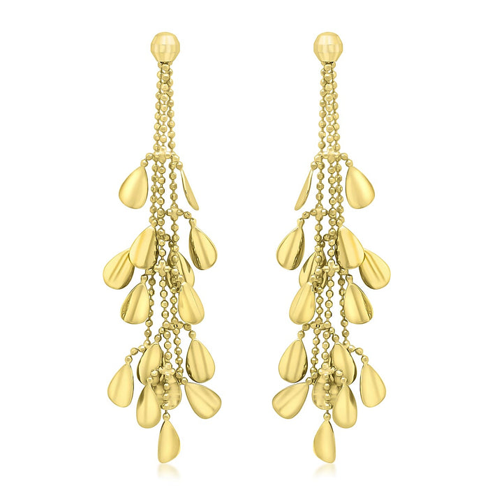 9K Yellow Gold 52mm Cascade Drop Earrings 7159992 1