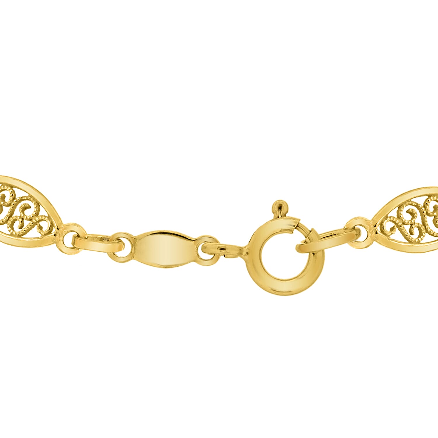 9K Yellow Gold 5mm Filigree Oval Bracelet 7 Inch 8894656 3