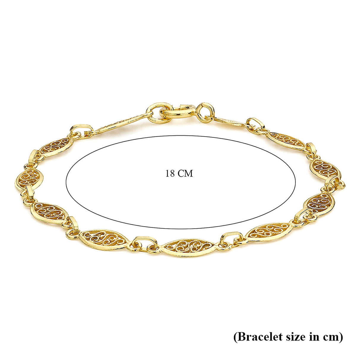 9K Yellow Gold 5mm Filigree Oval Bracelet 7 Inch 8894656 4