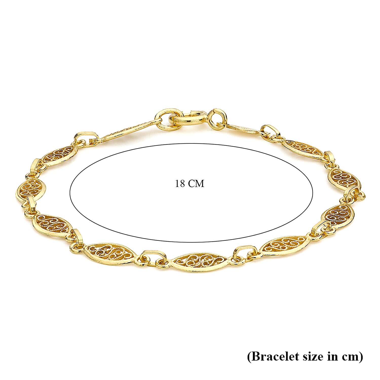 9K Yellow Gold 5mm Filigree Oval Bracelet 7 Inch 8894656 4