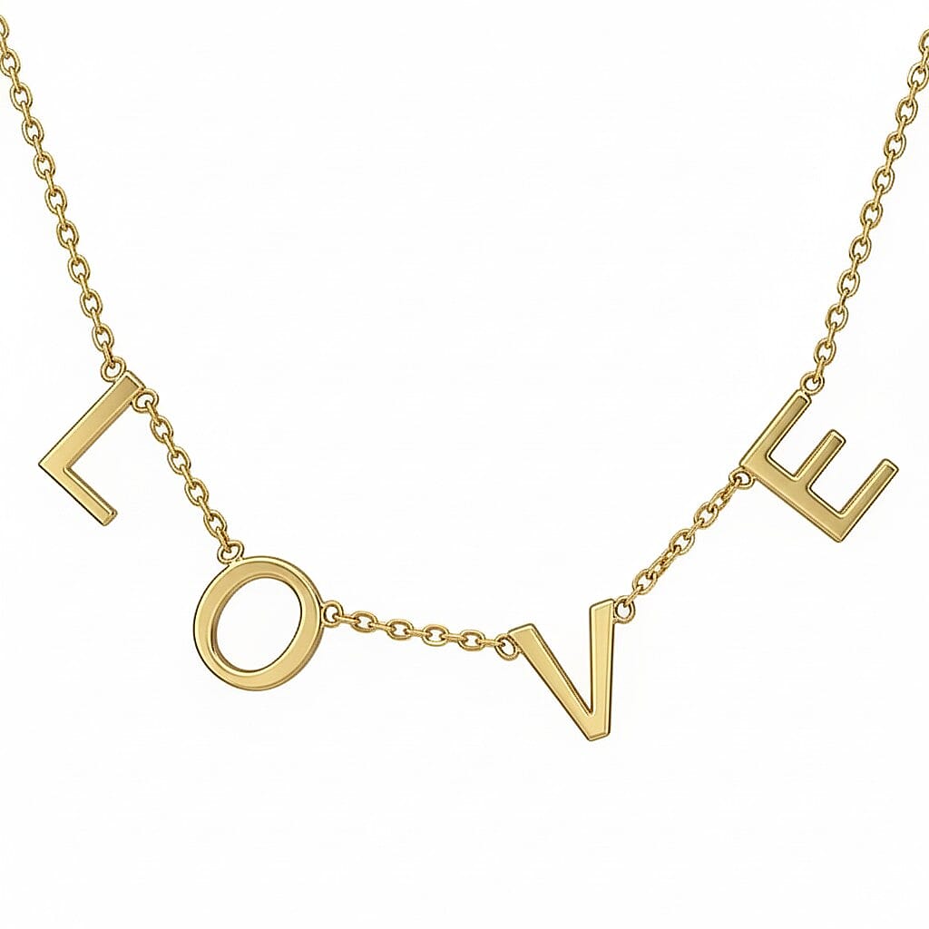 9K Yellow Gold 5mm Love Adjustable Necklace 15 Inch to 17 Inch 7343248 0