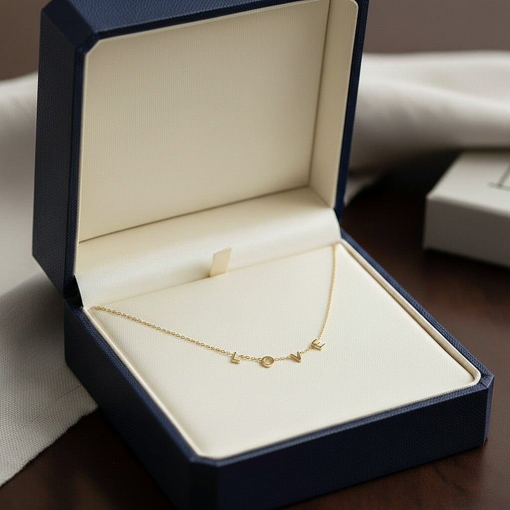 9K Yellow Gold 5mm Love Adjustable Necklace 15 Inch to 17 Inch 7343248 1