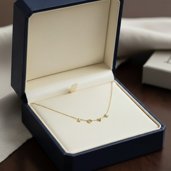 9K Yellow Gold 5mm Love Adjustable Necklace 15 Inch to 17 Inch 7343248 2