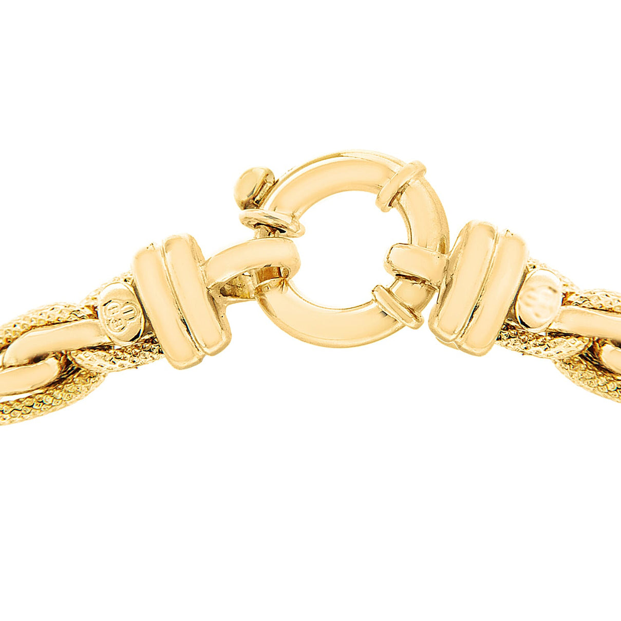 9K Yellow Gold 5mm Textured Spiga Bracelet 7.5 Inch 7193036 3