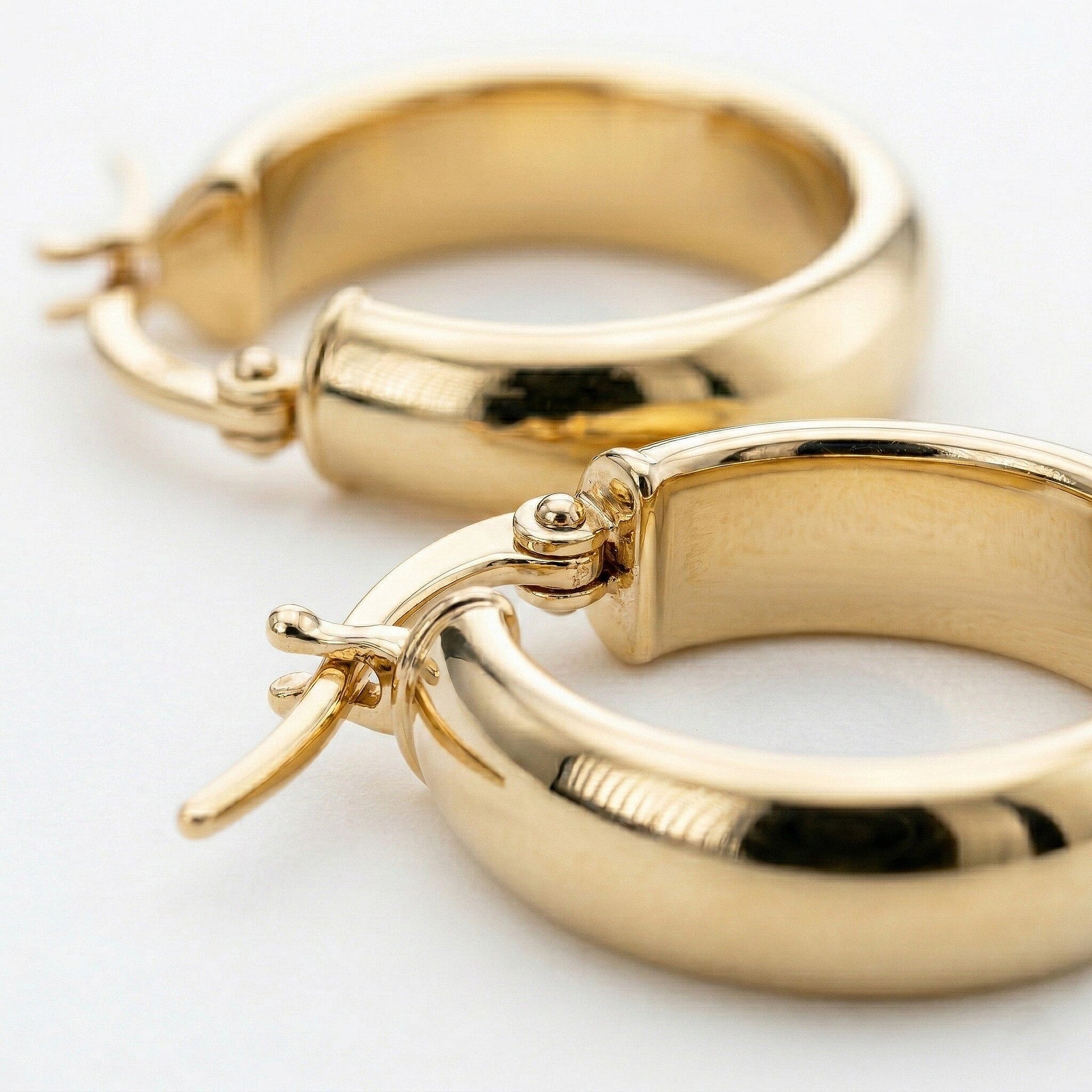 9K Yellow Gold 5mm Tube 19mm Polished Round Hoop Creole Earrings 7337846 3