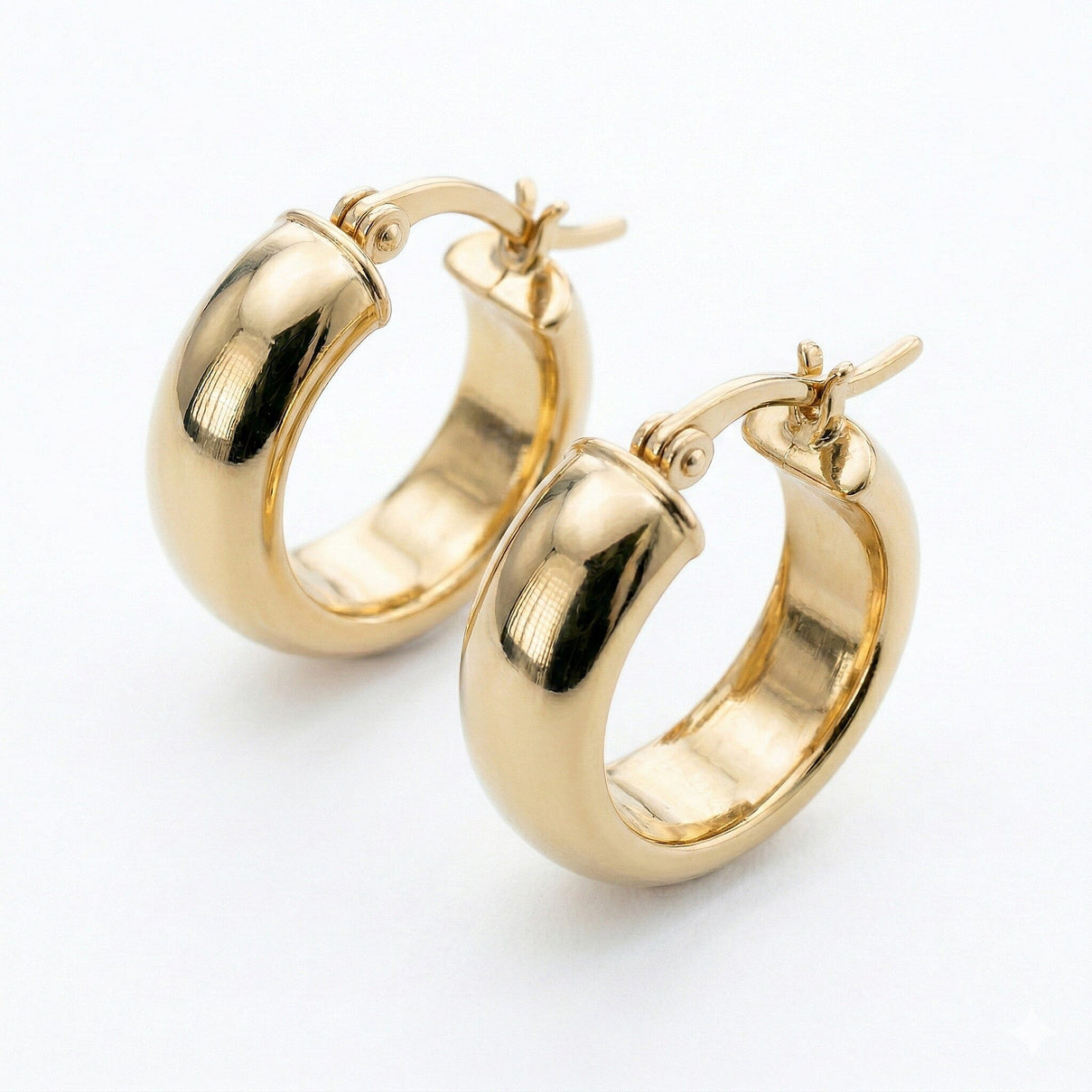 9K Yellow Gold 5mm Tube 19mm Polished Round Hoop Creole Earrings 7337846 4