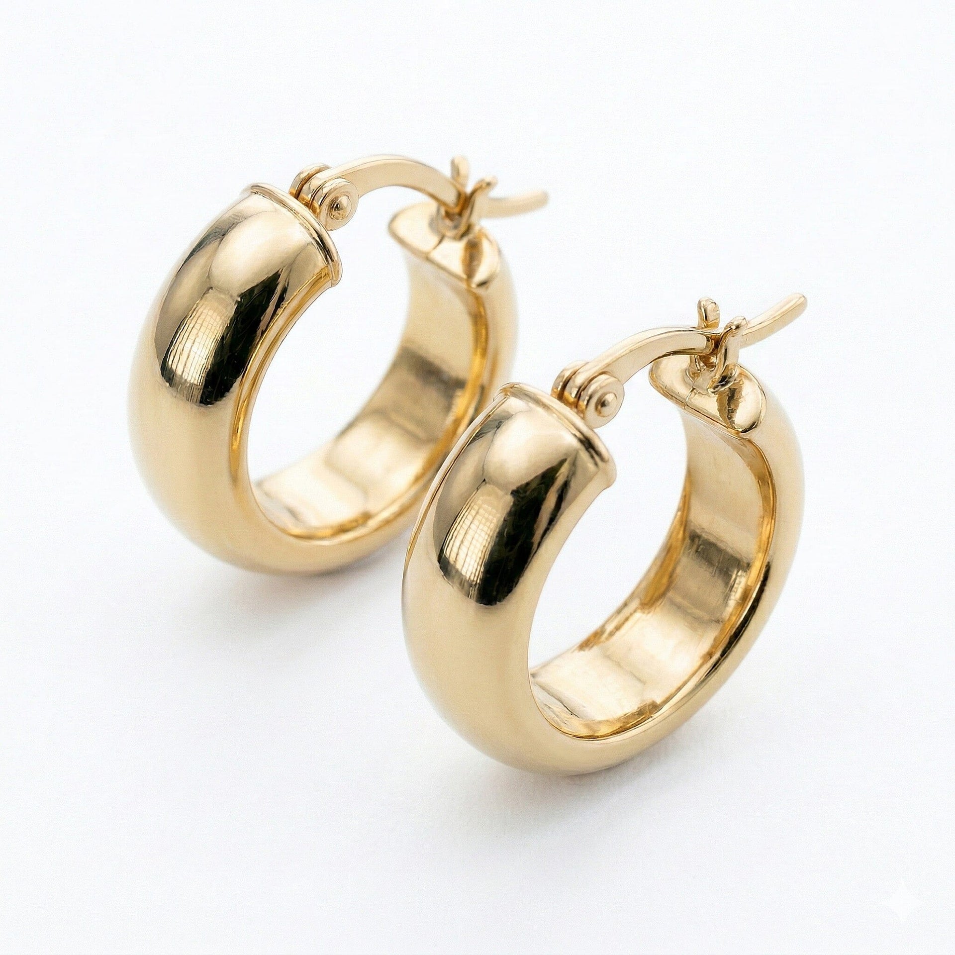 9K Yellow Gold 5mm Tube 19mm Polished Round Hoop Creole Earrings 7337846 4
