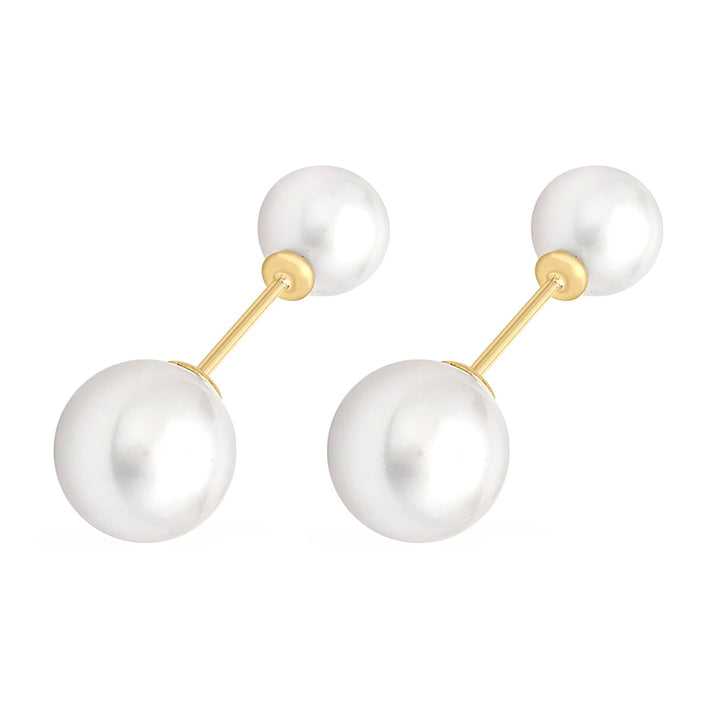 9K Yellow Gold 5mm and 7mm Freshwater Pearl Reversible Stud Earrings 7078171 1