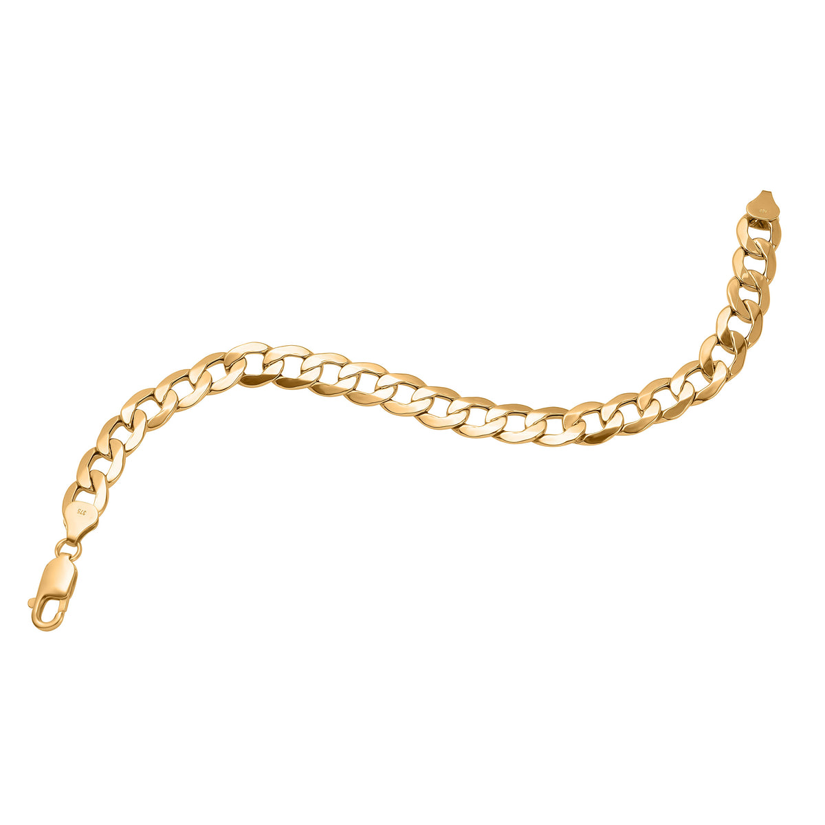 9K Yellow Gold 6 Sided Curb Bracelet (Size - 7.5), Gold Wt. 9.00 Gms 7683742 0