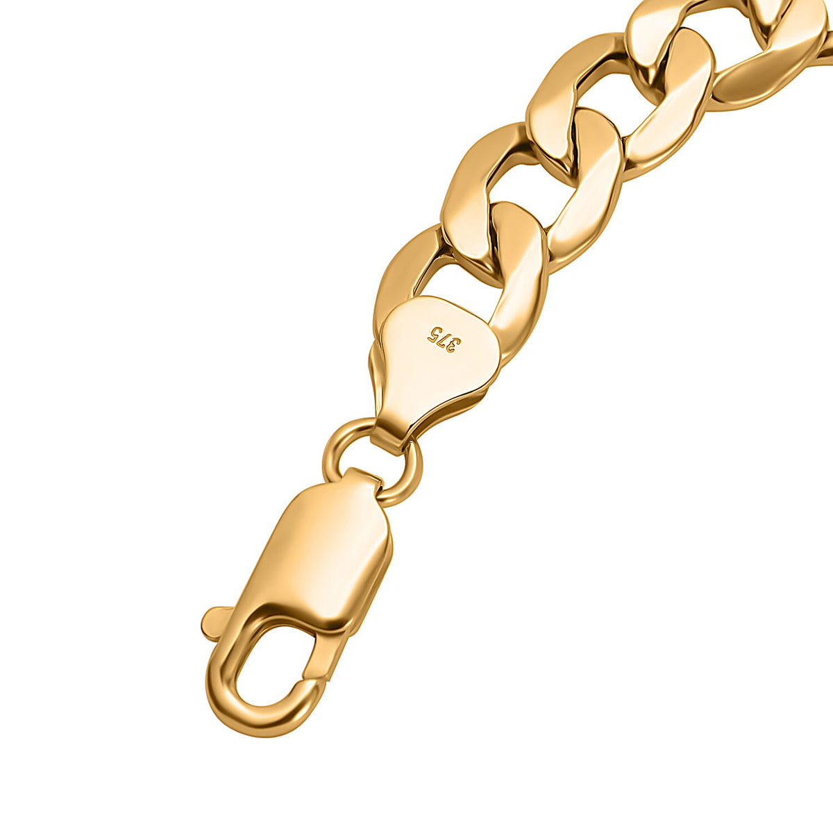 9K Yellow Gold 6 Sided Curb Bracelet (Size - 7.5), Gold Wt. 9.00 Gms 7683742 3