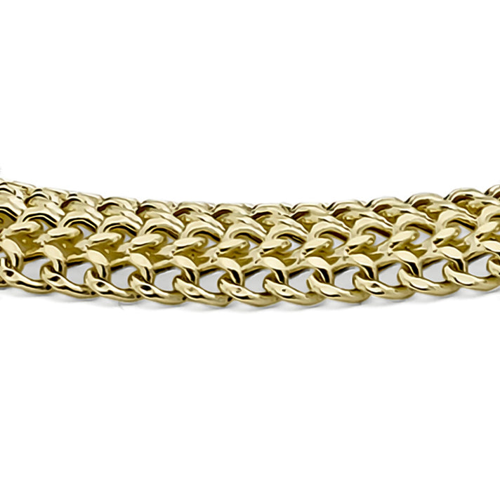 9K Yellow Gold 6.5mm Diamond Cut Domed 4 Row Curb Bracelet 7.5 Inch 8894666 2