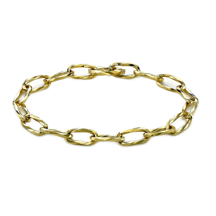 9K Yellow Gold 6.5mm Diamond Cut Hidden Clasp Belcher Chain Bracelet 7.5 Inch 7193958 1