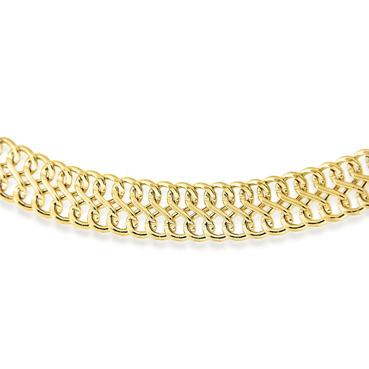 9K Yellow Gold 6.5mm Double Curb Chain Bracelet 7.5 Inch 8894665 1