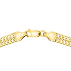 9K Yellow Gold 6.5mm Double Curb Chain Bracelet 7.5 Inch