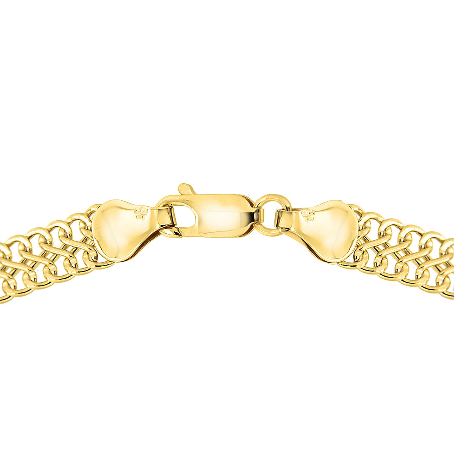 9K Yellow Gold 6.5mm Double Curb Chain Bracelet 7.5 Inch 8894665 2