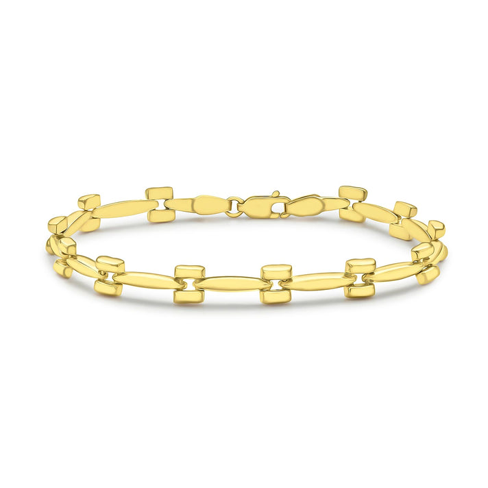 9K Yellow Gold 6.5mm Square Link Bracelet 7.5 Inch 8894671 1