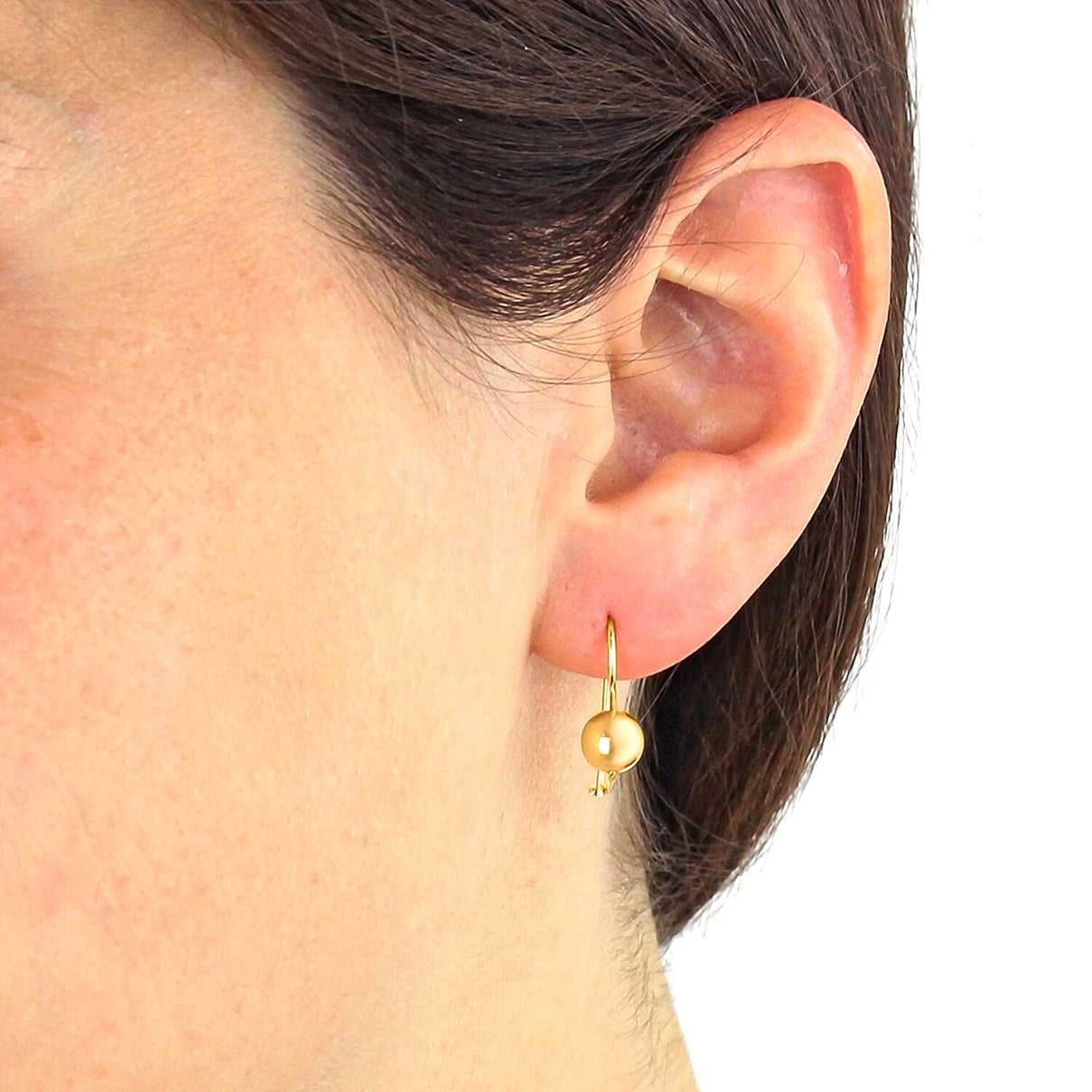 9K Yellow Gold 6MM Ball Drop Earrings 0.92 grams 6092952 1