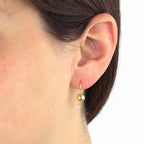 9K Yellow Gold 6MM Ball Drop Earrings 0.92 grams