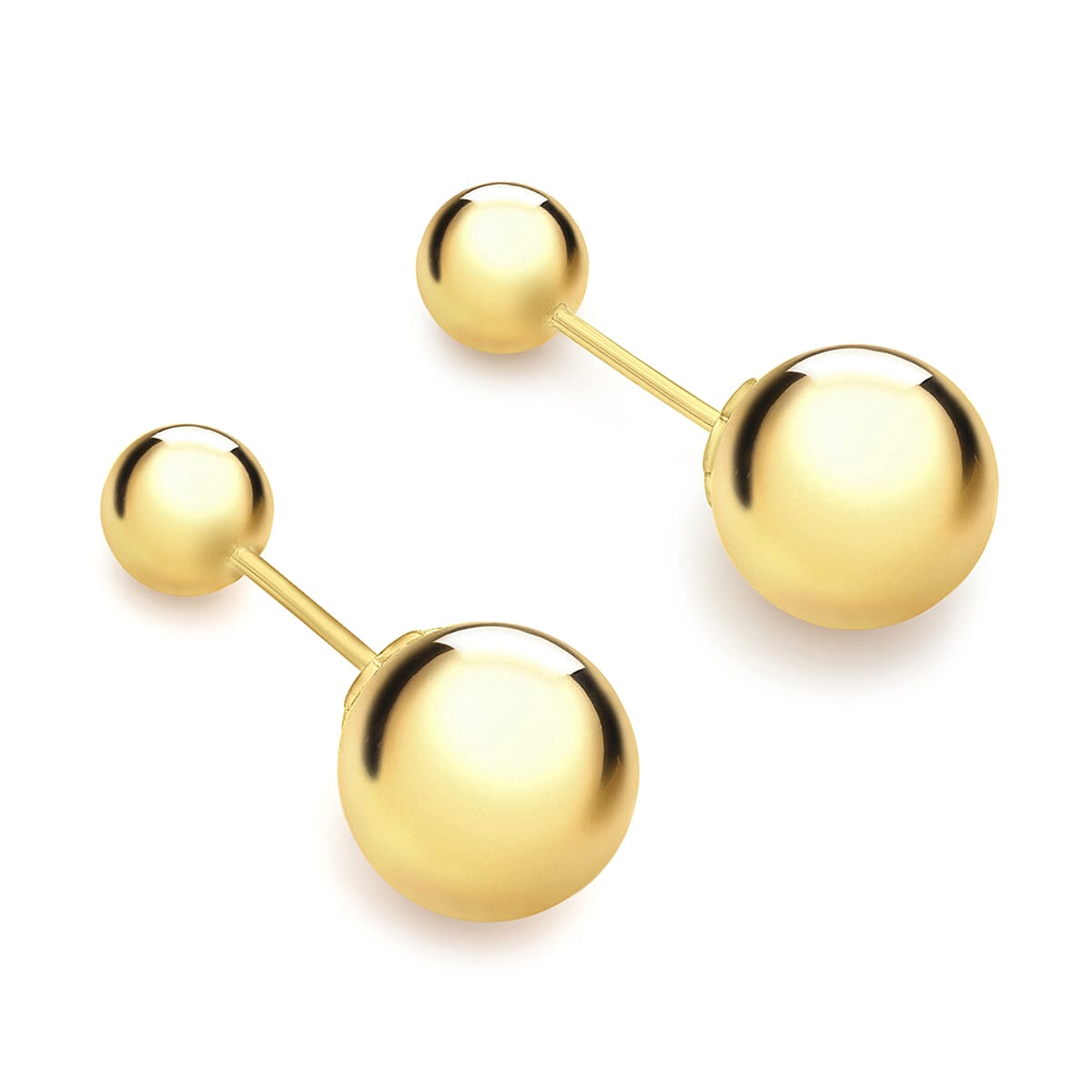 9K Yellow Gold 6mm x 10mm Reversible Ball Stud Earrings 8894733 0