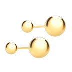 9K Yellow Gold 6mm x 10mm Reversible Ball Stud Earrings