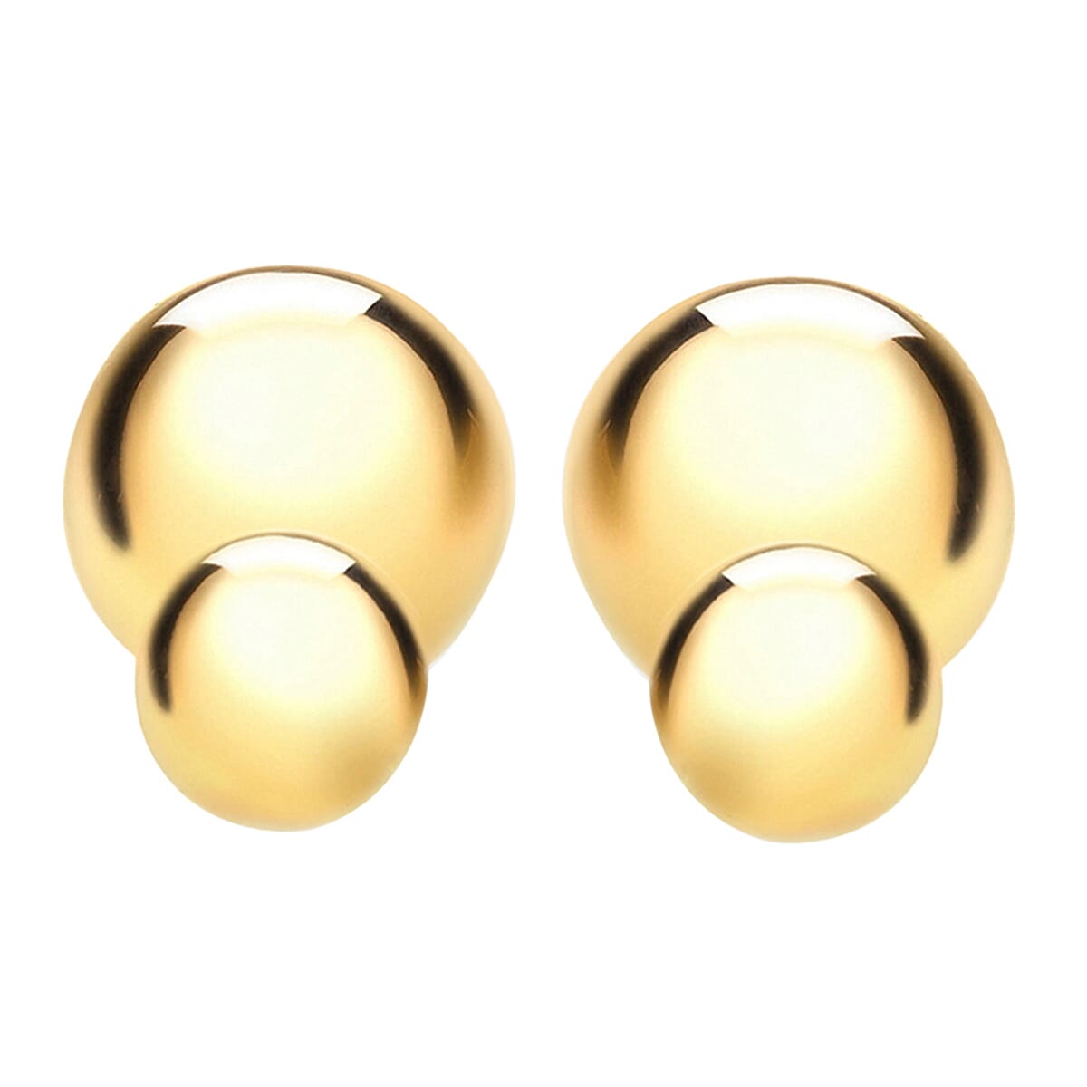 9K Yellow Gold 6mm x 10mm Reversible Ball Stud Earrings 8894733 3