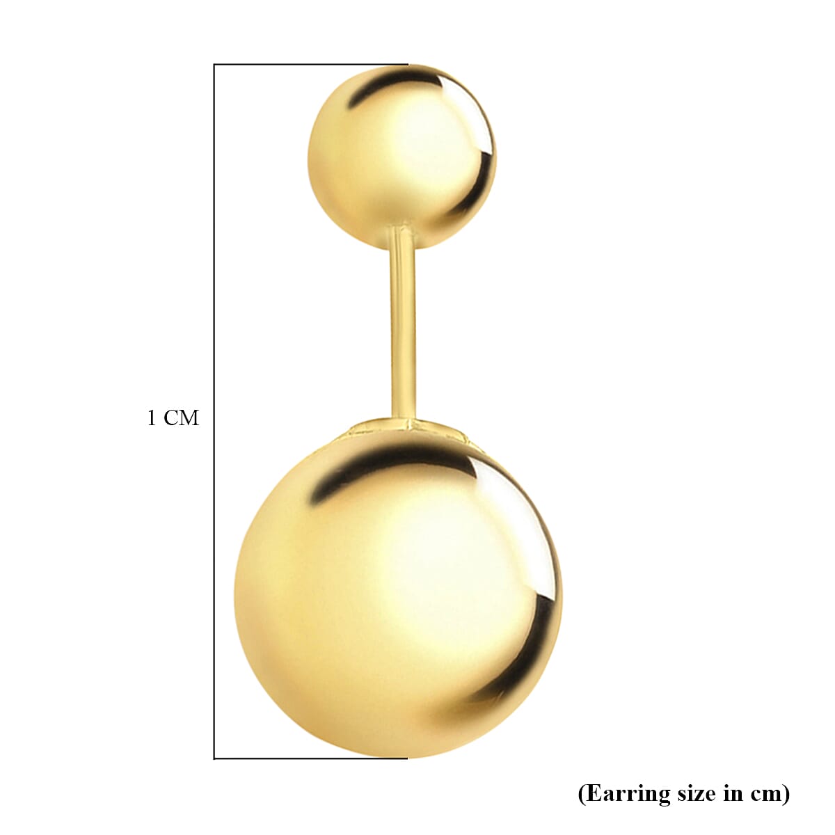 9K Yellow Gold 6mm x 10mm Reversible Ball Stud Earrings 8894733 4