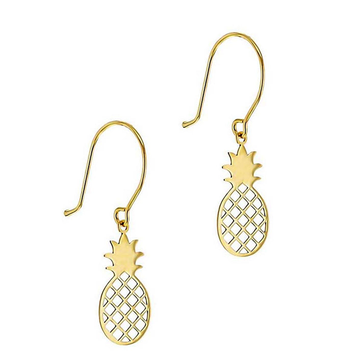 9K Yellow Gold 6mm X 24mm Pineapple Drop Earrings 7190149 2